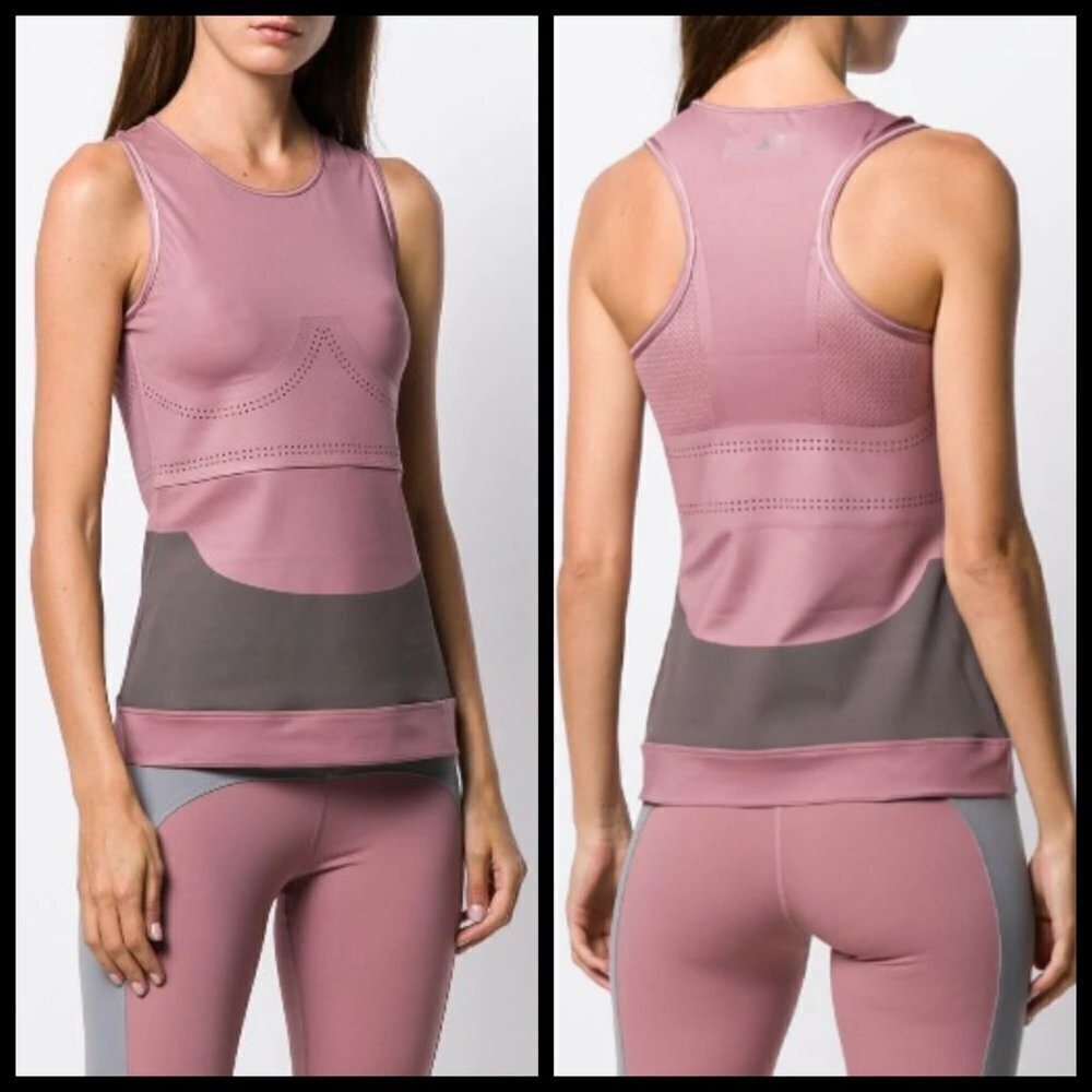 Adidas by Stella McCartney Rose and Charcoal Tank Top - Picture 5 of 16